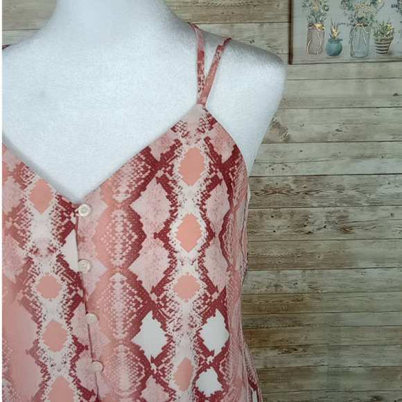 Charming Charlie’s‎ Spaghetti Strap Pink Snakeskin Print Top S - Picture 4 of 7